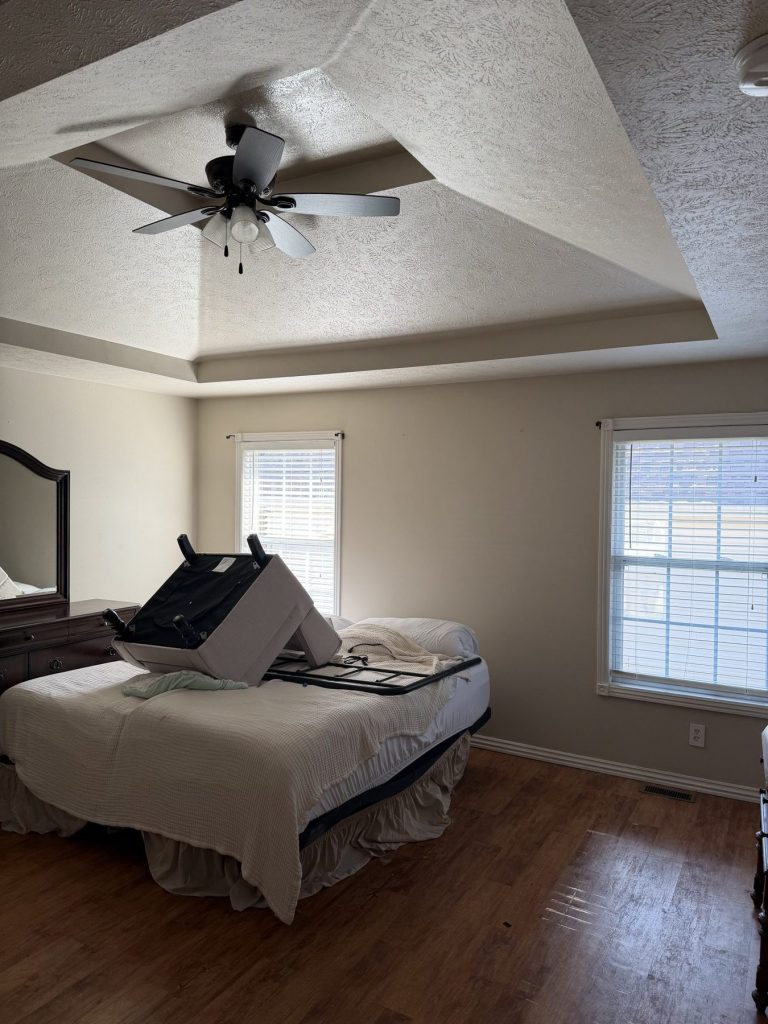 Bedroom furniture prepared for loading on a residential move